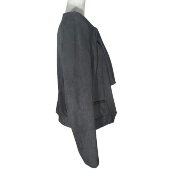 Nine West Jeans Black Drape Front Jacket with Long Sleeves Size XL - Picture 4 of 9